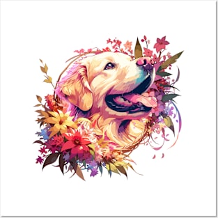 Golden Retriever Radiates Love on Mothers Day - Ideal Dog Mom Gift Posters and Art